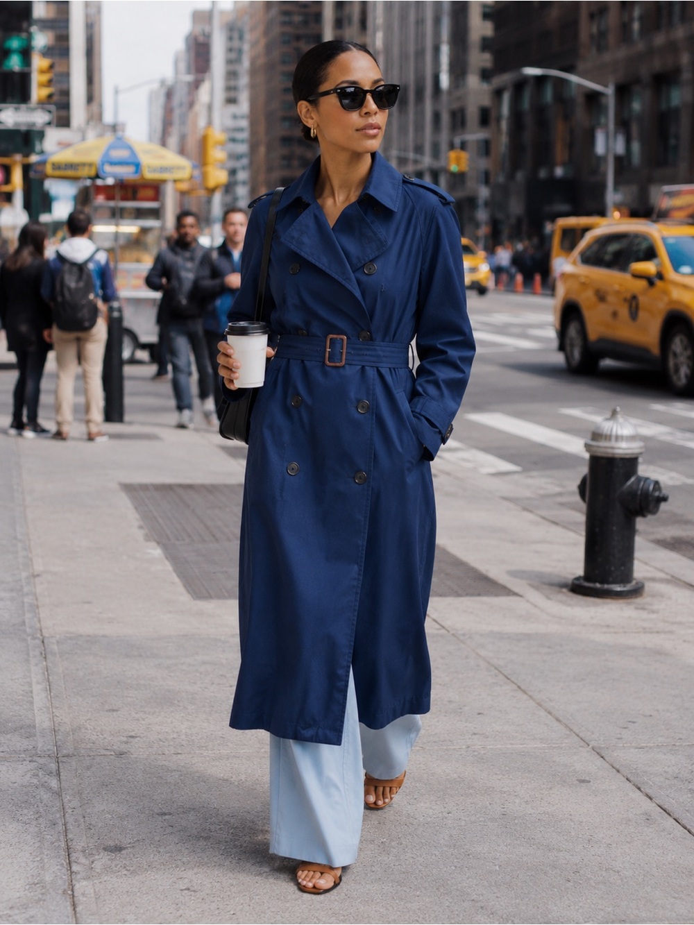 Lauren Ralph Lauren Black Label Featherweight Twill Trench Coat sz: 12 Blue - Picture 11 of 11